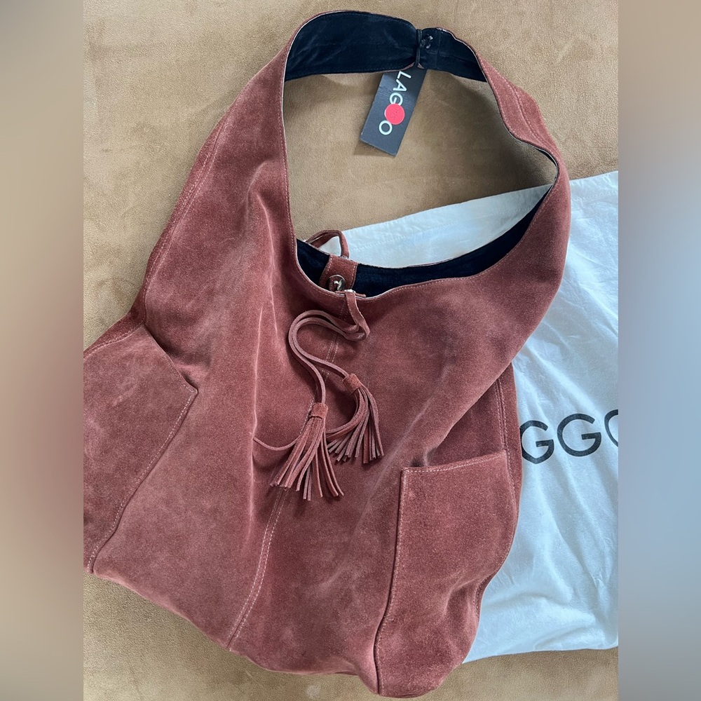 NWT Laggo suede shoulder bag